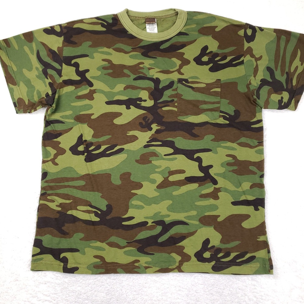 Ranger Outdoor Apparel Mens XL Camo Pocket T-Shirt Woodland Cotton Hunting